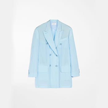 Sportmax Tailored Viscose Blazer in Light Blue