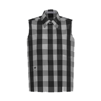 Dior Sleeveless Blouse in Taffeta with Check Motif