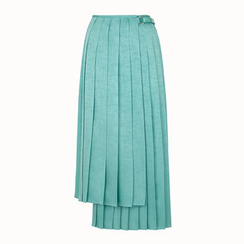 Fendi Aqua Green Silk Skirt