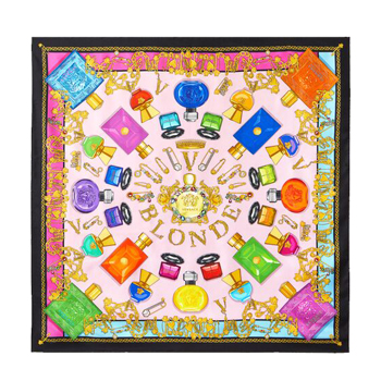 Versace Blonde Print Silk Foulard