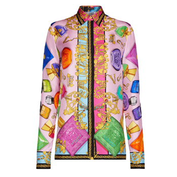 Versace Blonde Print Silk Shirt