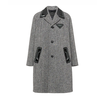 Prada Padded Donegal Rubber Coat
