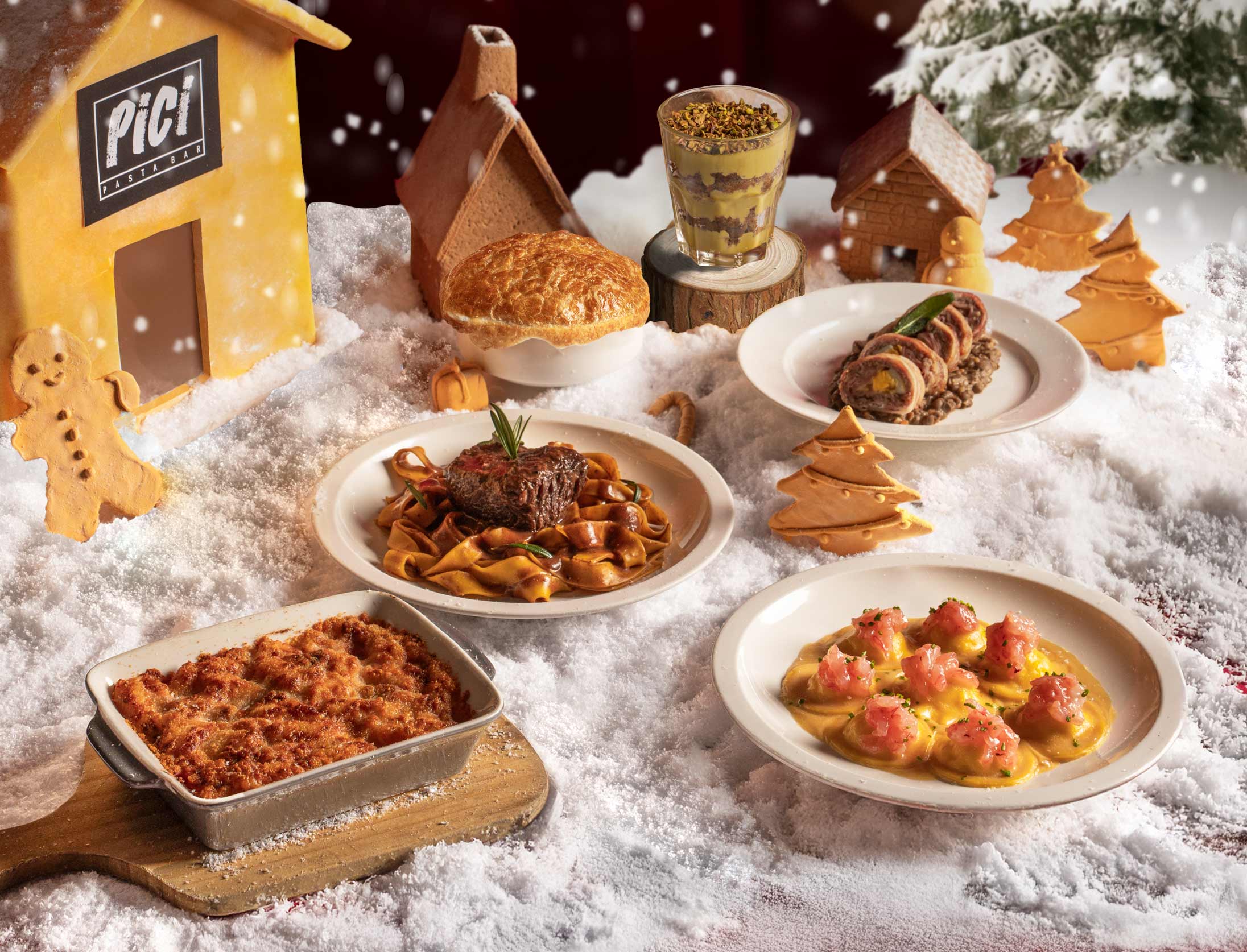 Festive dishes at Pici