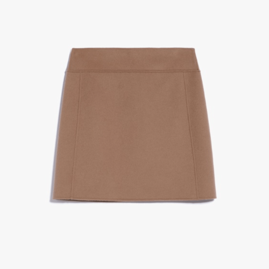 Max Mara Wool Bodycon Skirt in Camel