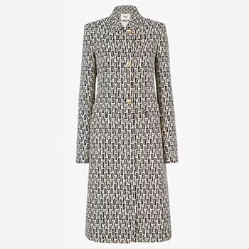 Fendi Printed Wool and Silk Coat