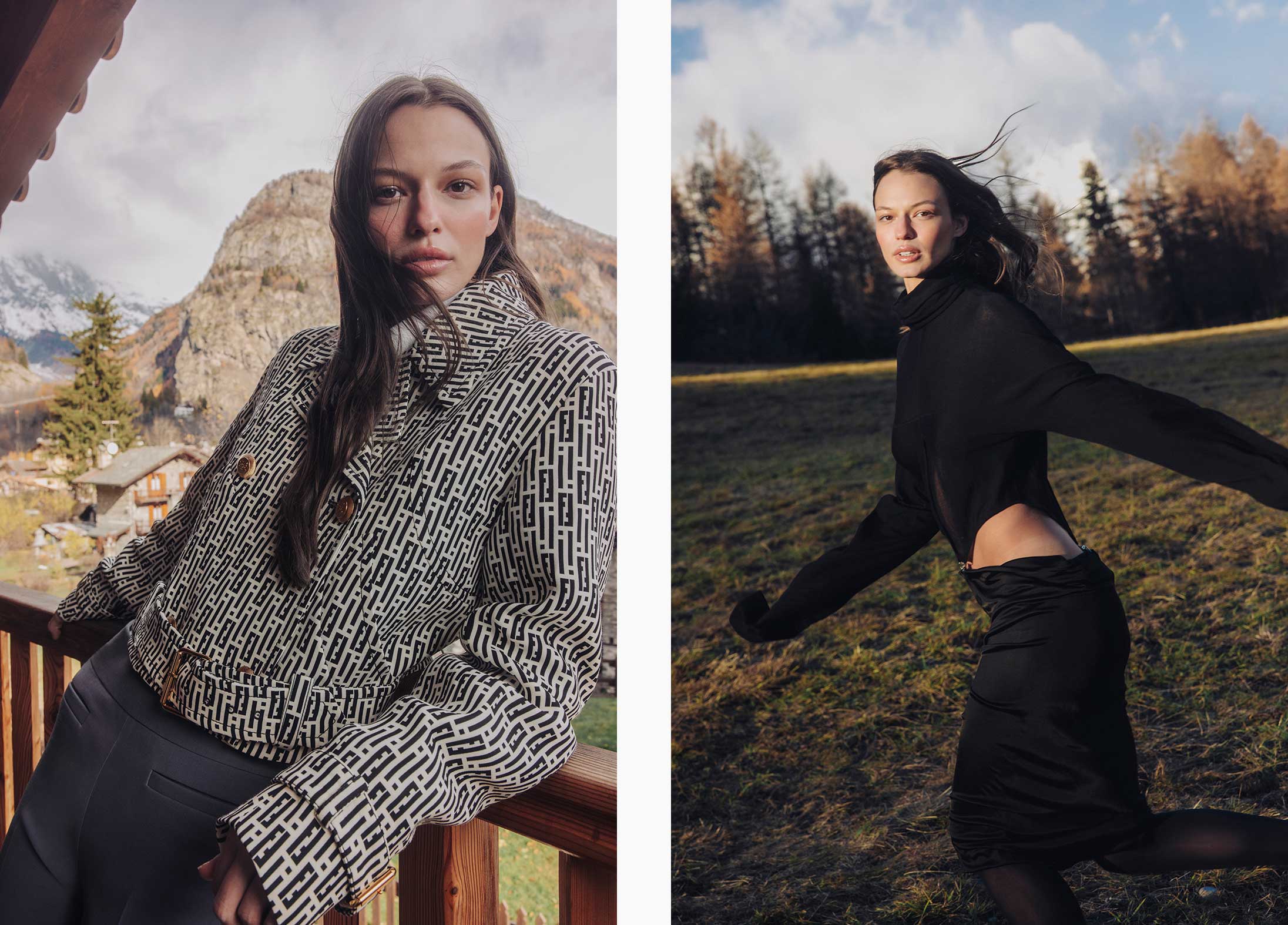 A model poses in Fendi and Sportmax