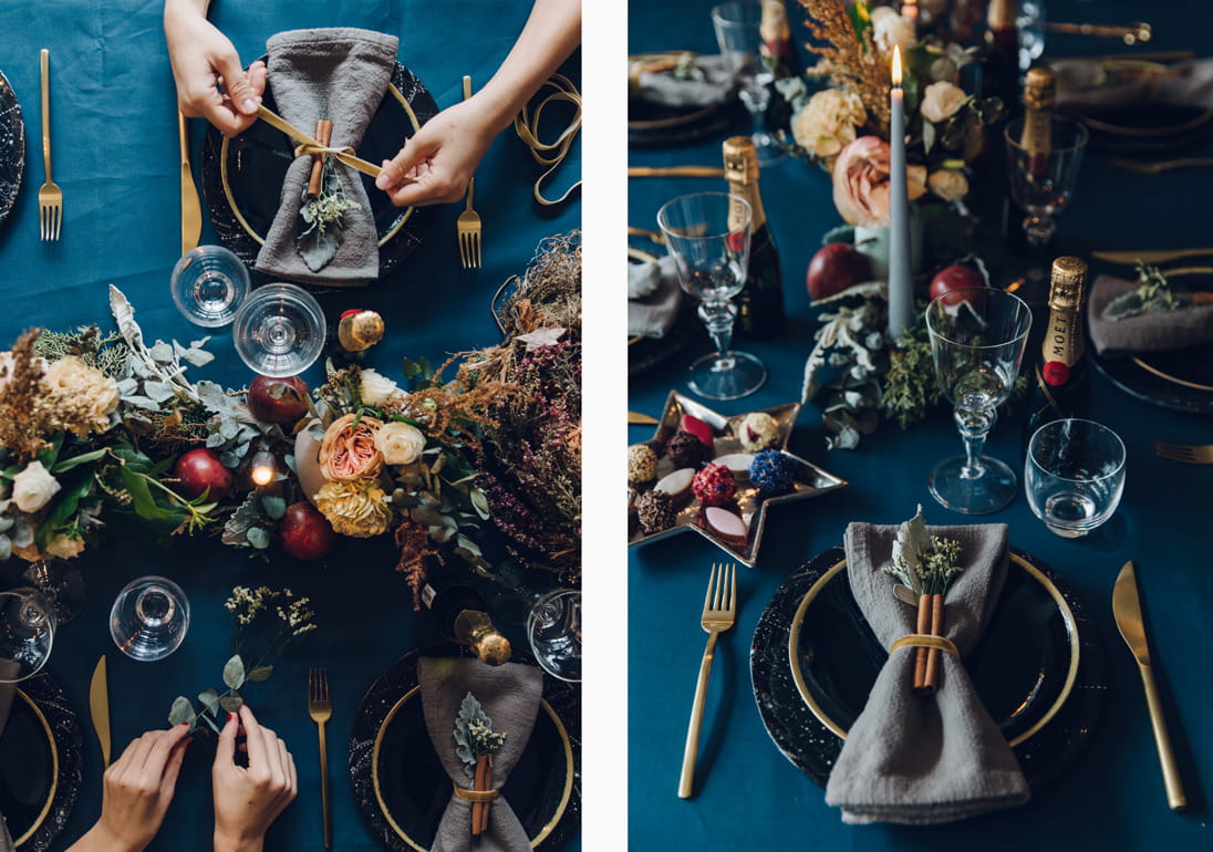 Tableware by Astier de Villatte, L’Objet and Mepra forms a base table setting