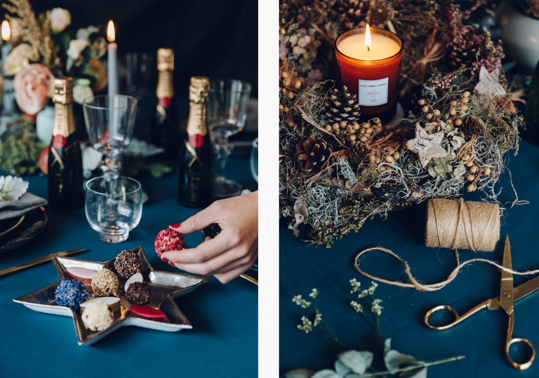 Mini Moet & Chandon and a selection of sweet treats add final flair