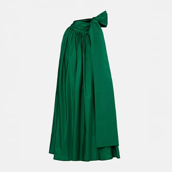Max Mara Taffeta Dress in Emerald