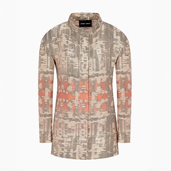 Giorgio Armani Single-Breasted Jacket In A Silk Blend Jacquard Canneté