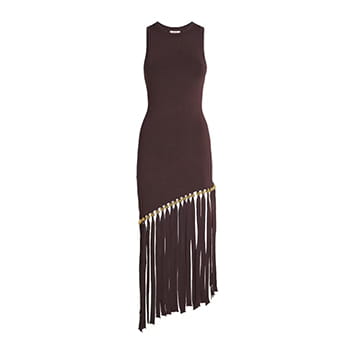 Sandro Fringed and Beaded Maxi Dress