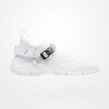Prada Neoprene Sneakers With Decorative Stitching