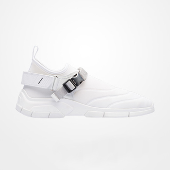 Prada Neoprene Sneakers With Decorative Stitching