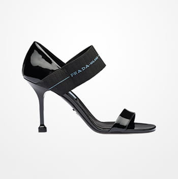 Prada Patent Leather Sandals With Elasticised Band