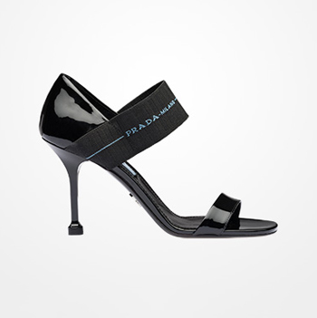 Prada Patent Leather Sandals With Elasticised Band