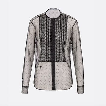 Dior 30 Montaigne Sheer Blouse with Plastron