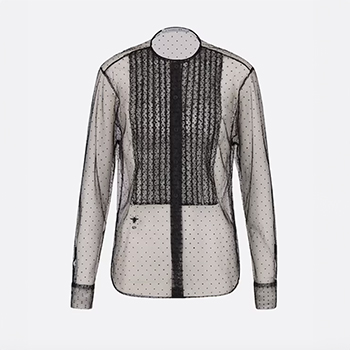 Dior 30 Montaigne Sheer Blouse with Plastron