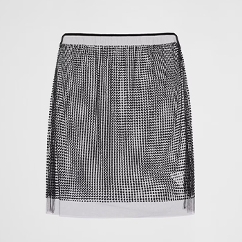 Prada Tulle Mini Skirt with Crystals 