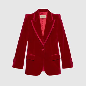 Gucci Women Single-Breasted Velvet Jacket