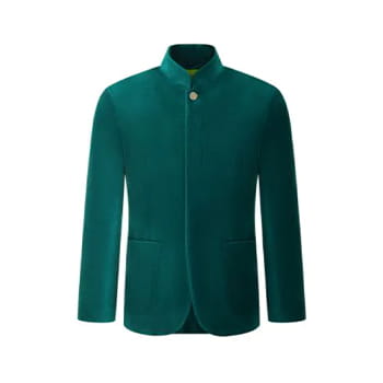 Shanghai Tang Five-Button Jacket in Forest Velvet 