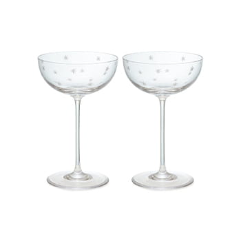 Richard Brendon Cocktail Star Cut Coupe Glass — Set of 2