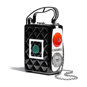 Chanel Evening Bag in Resin, Diamanté & Silver-Tone Metal — Black