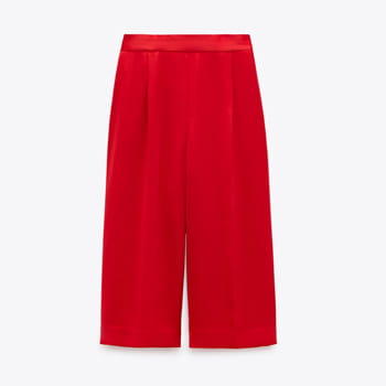 Zara Satin Bermuda Shorts with Darts
