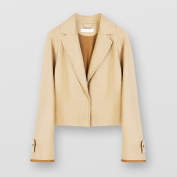 Chloé Cropped Jacket in Cotton Linen Canvas
