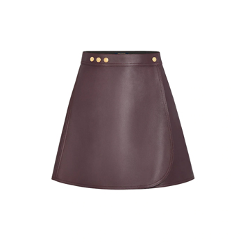 Louis Vuitton Leather A-Line Mini Wrap Skirt