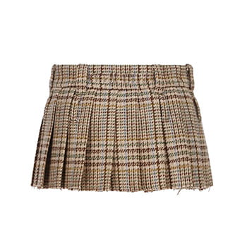 Miu Miu Logo Embroidered Mini Skirt 