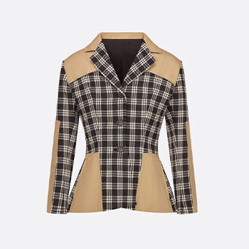 Dior Black and White Check’n’Dior Wool 2-In-1 Jacket