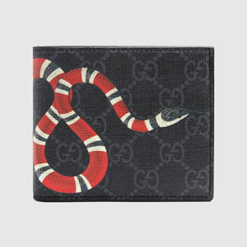 Gucci Kingsnake Print GG Supreme Wallet