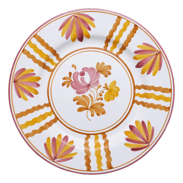 Cabana Magazine Blossom Dinner Plate in Yellow available at JOYCE 
