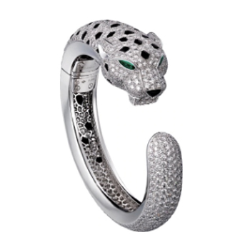 Cartier Panthère de Cartier Bracelet in White Gold, Diamonds, Emeralds & Onyx