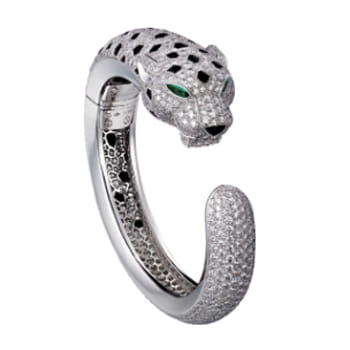 Cartier Panthère de Cartier Bracelet in White Gold, Diamonds, Emeralds & Onyx
