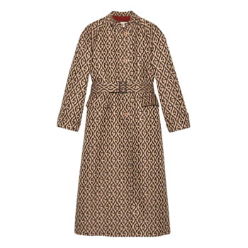 Gucci G Rhombus Print Coat with Cape