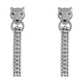 Cartier Panthère de Cartier Earrings in White Gold, Emeralds, Diamonds & Onyx