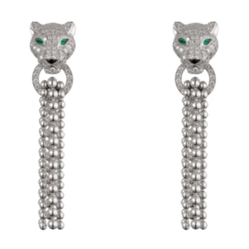 Cartier Panthère de Cartier Earrings in White Gold, Emeralds, Diamonds & Onyx