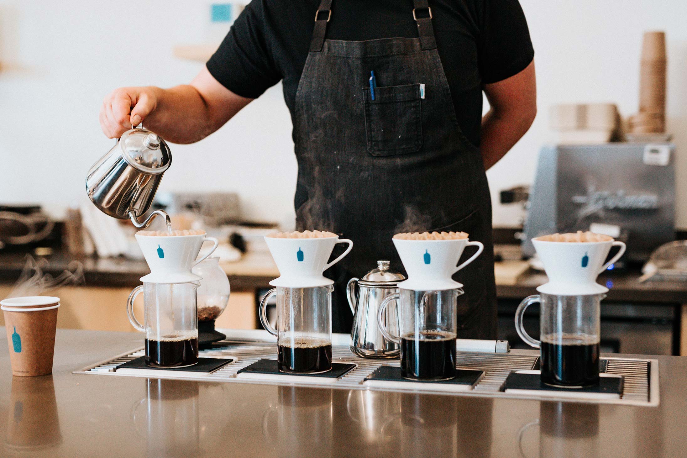 A selection of coffees available at Blur Bottle Coffee Starstreet Precinct