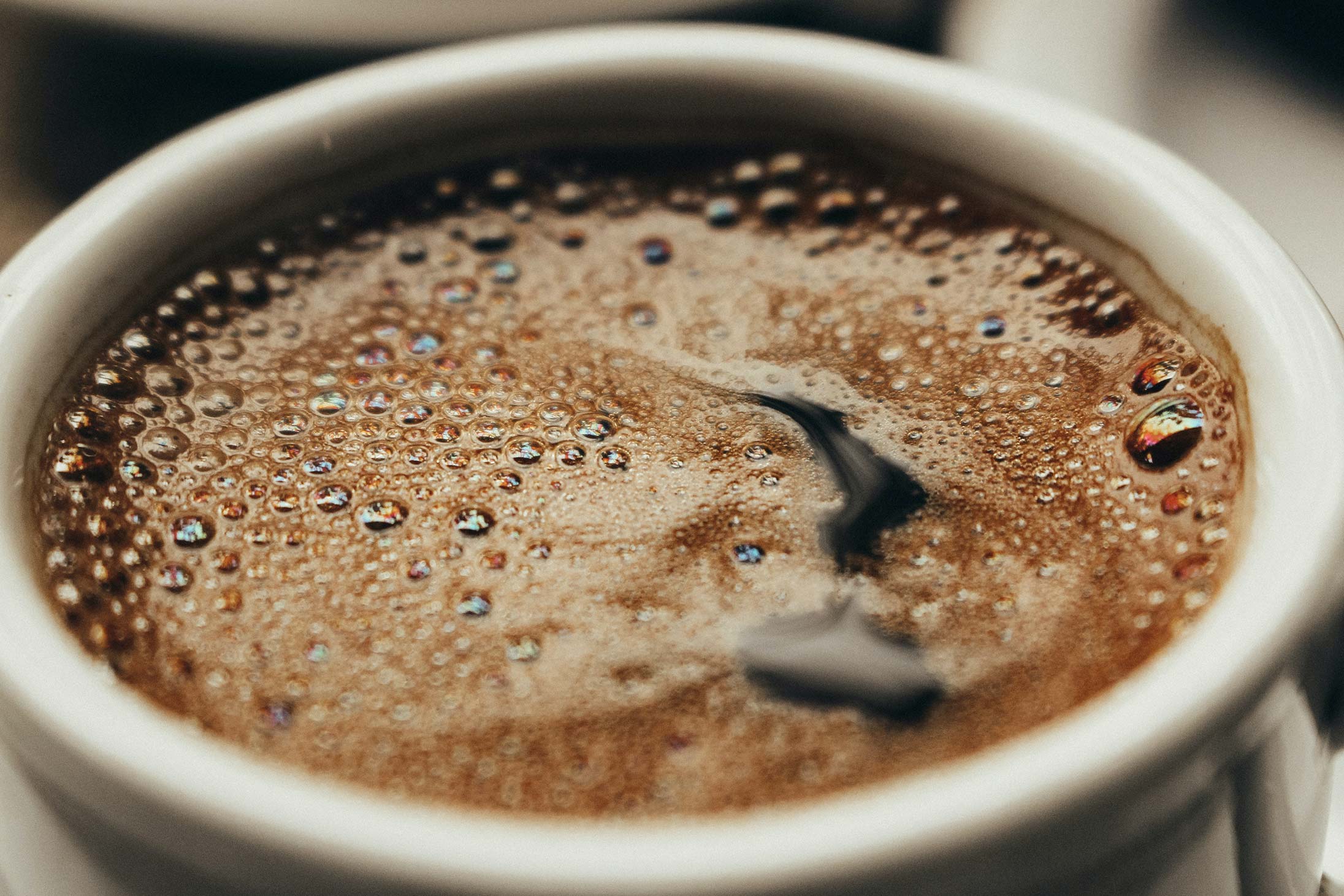 A closeup of hot coffee available at Fuel Espresso Pacific Place