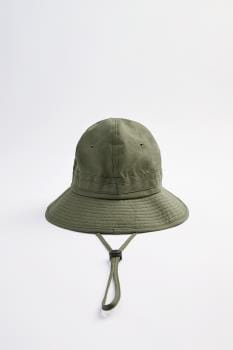 Zara Khaki Bucket Hat with Strap
