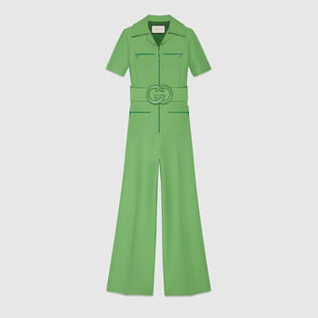 Pacific Place Gucci Wool Silk Belted Jumpsuit