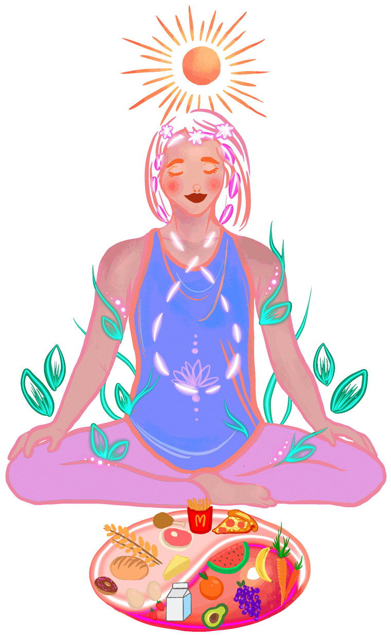 Intuitive eating is a rejection of contemporary diet culture. Illustration by Alessandra Myers