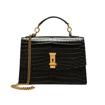 Bally Lyla Calf Leather Top Handle in Black 