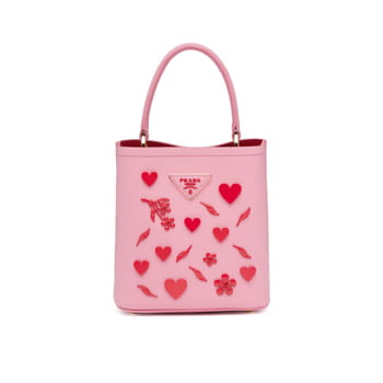 Prada Small Panier Bag with Appliqués