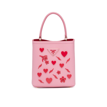 Prada Small Panier Bag with Appliqués