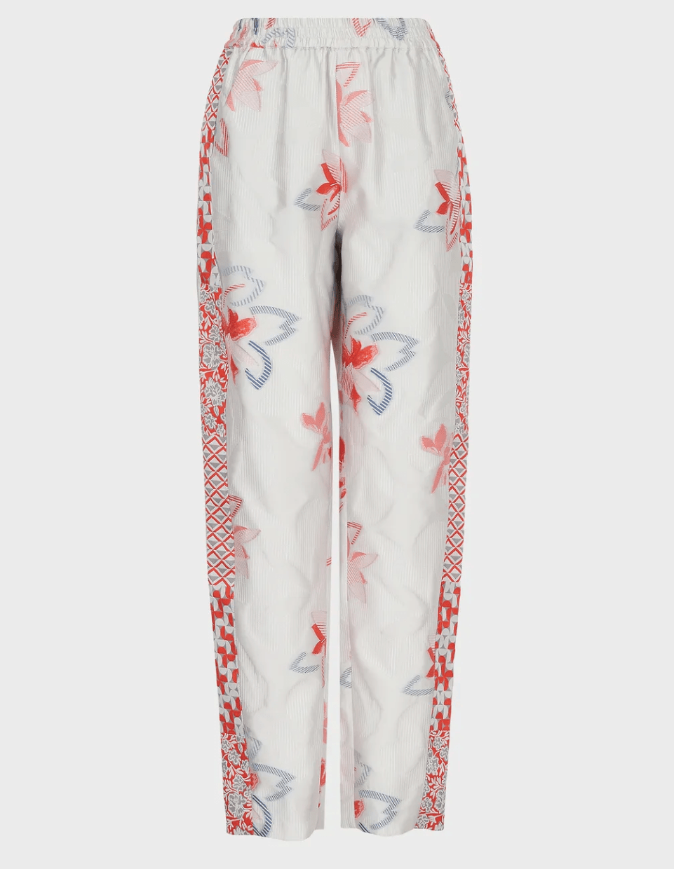 Emporio Armani Fil Coupé Trousers With Exotic Floral Jacquard Motif