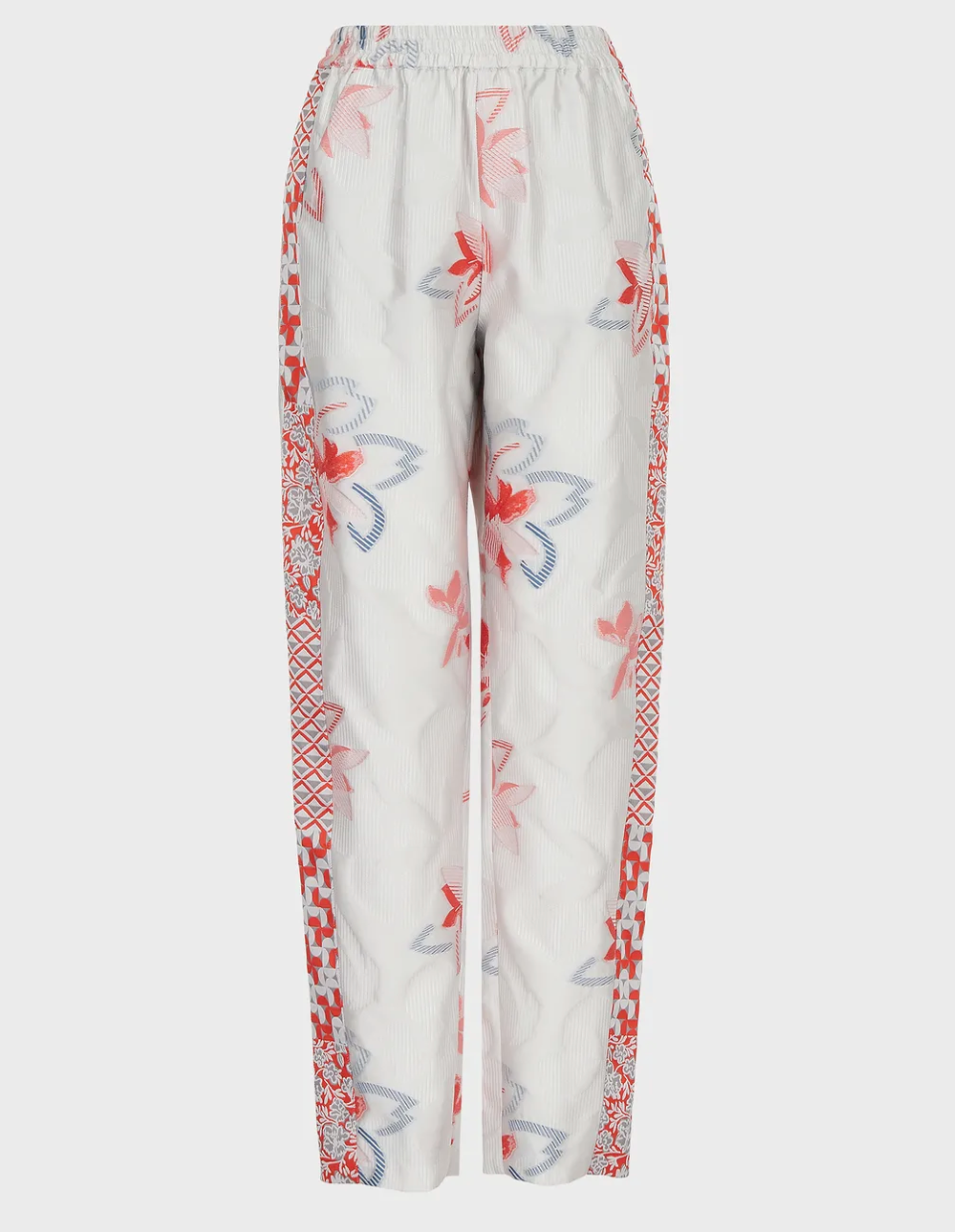 Emporio Armani Fil Coupé Trousers With Exotic Floral Jacquard Motif