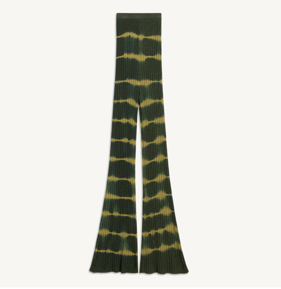 Sandro High Waist Flare Pants in Bottle Green