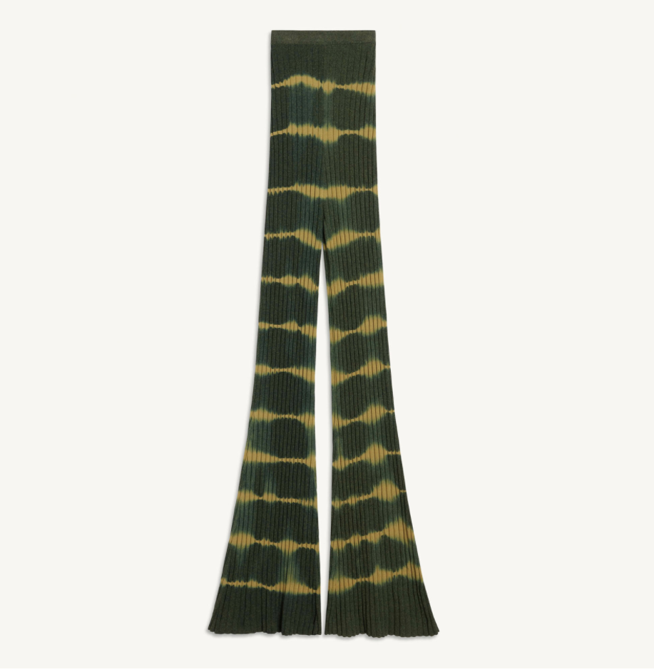 Sandro High Waist Flare Pants in Bottle Green